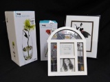 Decor Lot: New in Box Bud Vases and Framed Art