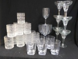 Thick Plastic Drinkware Including Martini, wine, lowball
