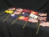 FUN WITH FLAGS! (14) Various Mini Flag Reproductions (Vintage Cloth)