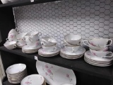 21 Place Set Royal Court Japan Carnation China Cups and Saucers