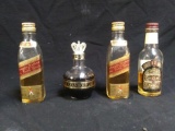 (4) Mini Bottles with Contents, Unsealed