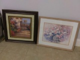 Pair of Framed and Matted Behind Glass Wall Art