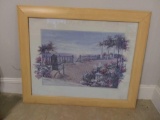 Framed and Matted Behind Glass Beachscape Print