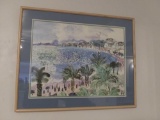 Framed and Matted Behind Glass Island Style Print