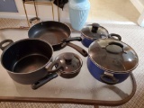 T-Fal pots and pans grouping - 8 pcs