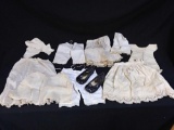 Very Old Handmade Group of Doll Clothing Including Shoes and Socks