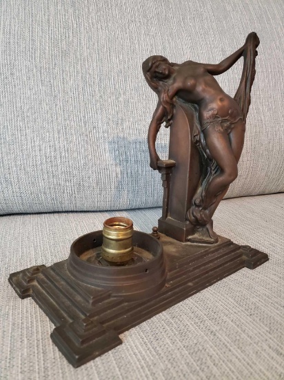 Intoxicating ART DECO /NOUVEAU Figural Nude Lady Lamp Bronze lamp base