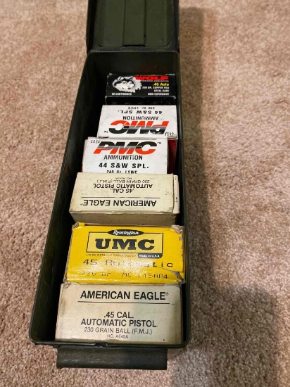 Unique military ammo box with large lot of cartridges