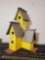 Adorable Yellow Birdhouse, 3 in 1, heavy, wooden