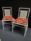 2 adorable white Bamboo style chairs