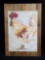 Rooster Farm Art, Hand Painted on paper, mounted on wood