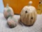 Trio of Ceramic and terra cotta style Decor Pumpkins, indoor or outdoor
