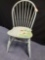 Hand-painted ETHAN ALLEN Chair with Sunflowers, Duck egg blue