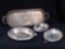 (4) Silverplated Trays, Round and Rectangular