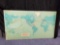 Vintage Old mounted World Map, Clipper Club plotted