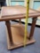 Vintage Wood-Look Double Level Side Table on Casters