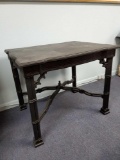 Chinoiserie table, refinshed matte black