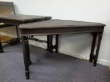 Chinoiserie corner table, refinished matte black