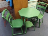 Adorable Mint Green Accent Tea Table and Chairs