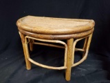 Adorable Petite RATTAN woven top Stool, Decor, Stand