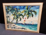 Beautiful Seascape, Oil on Canvas, signed by artist