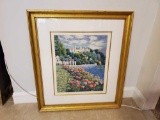 Large Gold Framed Signed floral print by Diane Monet