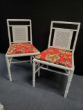 2 adorable white Bamboo style chairs