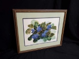 Beautiful Watercolor art, Violets by (signed) Ethel Todd George,