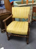 Antique? Spindle-frame Armchair, Upholstered