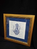 Blue And White Chinoiserie Art Chinese Pot/Vase print, Framed