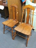 Pair of Wonderful Antique Tapered Splat Back Windsor Chairs