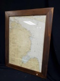 Vintage Michigan Lakes Mariners map Framed under plexiglass
