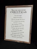NEW - (1) Twas The Night Before Christmas Wood Framed Sign