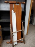 3 piece wood creative decor grouping including ladder piece,and footboard