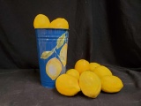 Lovely Lemons grouping slender metal can and decor lemons