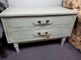 Light blue vintage 2 drawer dresser