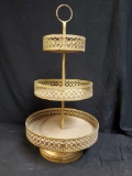 Gold Metal 3-Tier Round Cupcake Dessert Holder Display Stand