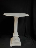 vintage Marble topped ACCENT Table, white