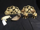 (6) Small Brass Items Including Turtle and Elephant Incense