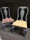 2 Vintage Hand painted sturdy wood chairs