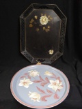 Pair of Trays Including Tole Style Painted
