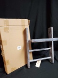 (1)New, sealed, Wooden Wall Mount Towel Rack with Shelf Blanket Ladder