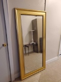 Thick Gold Framed Beveled Wall or Floor Mirror