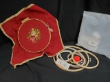 5 pc Embroidery set cross stitch set including NEEDLEWORK in frame loop