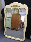 French Provincial Style Vintage Molded Plastic Framed Mirror