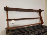 Very Nice Wood Plate and Cup rack, wall hanging, has plate groves