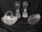 (4) Antique/vintage Clear Glass Including L.E. Smith Perfume Bottles