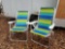 (2) Outdoor bungee folding beach chairs
