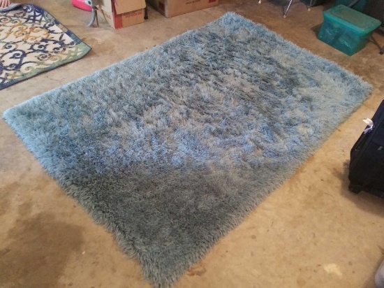 SUPER CLEAN DALYN rug Co. IMPACT Design teal 5'x7'6" Polyester Rug, Shag