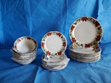 Christmas Poinsette by Gibson 8-place setting plates and bowls